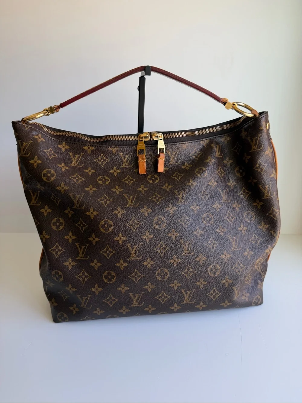 Authentic Louis Vuitton Sully MM Monogram Canvas & Leather Shoulder Handbag